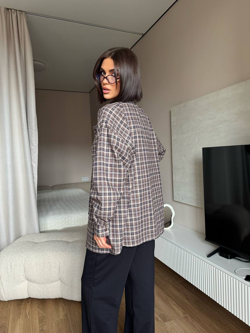 KOMPLET   Volná košile +  Palazzo kalhoty s páskem