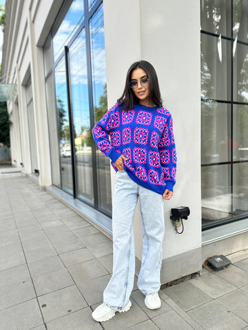 Svetr – tunika s elegantním vzorem