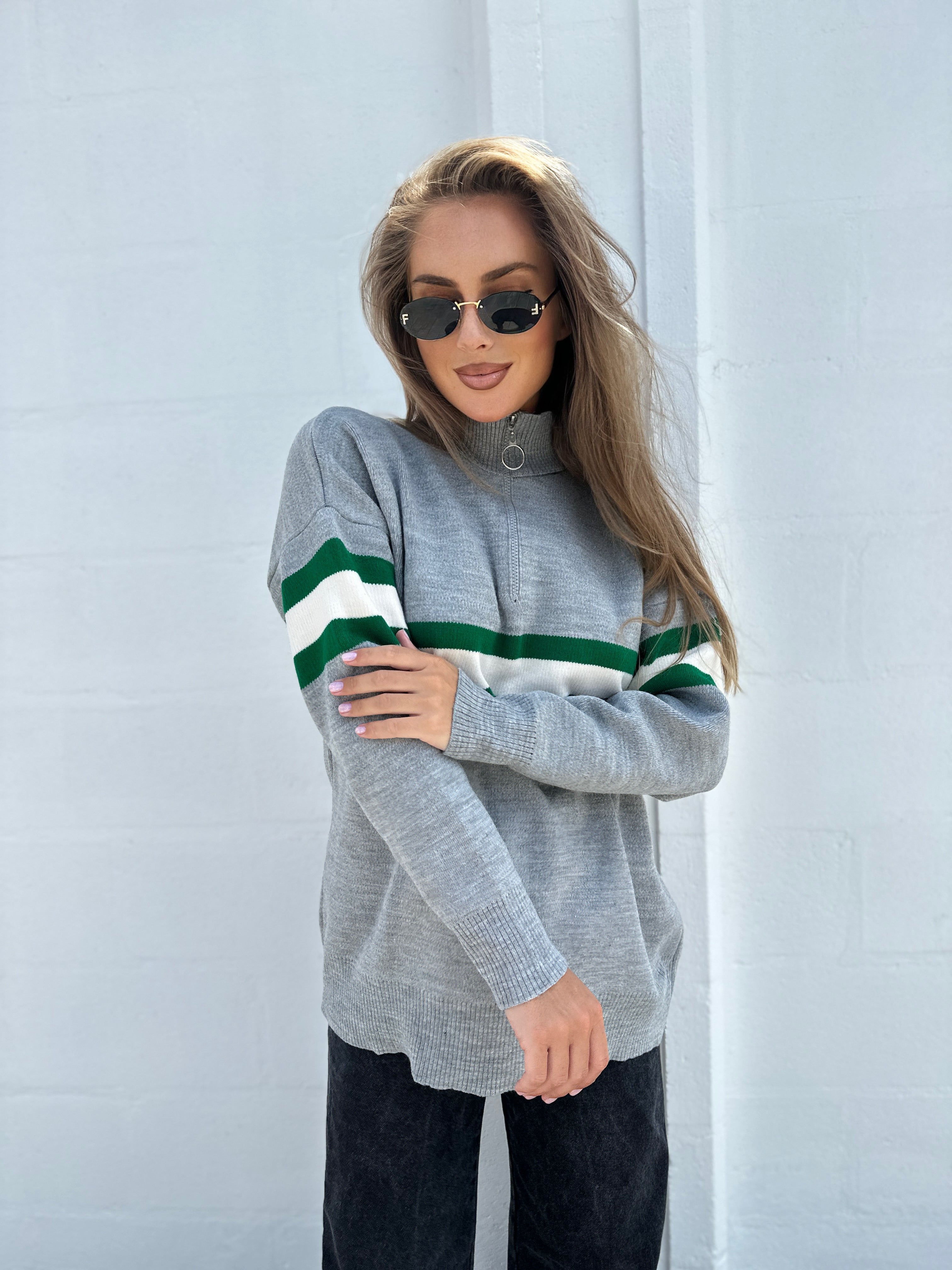 Podzimní světlá tunika z akrylu a vlny