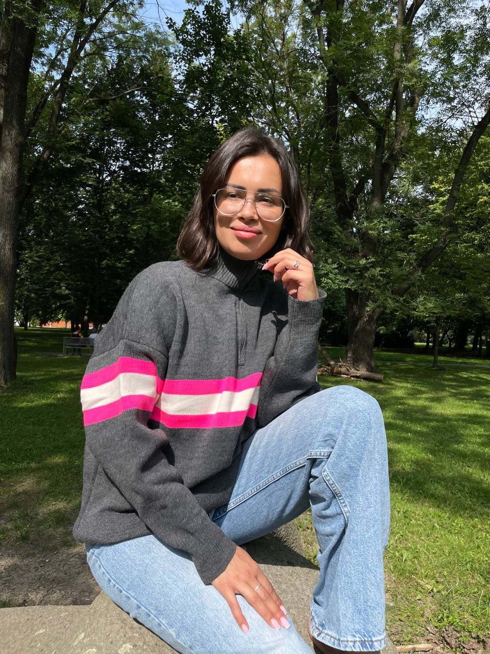 Podzimní  tunika z akrylu a vlny