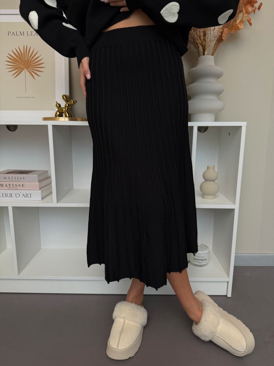 Dámský komplet – svetr a plisovaná sukně