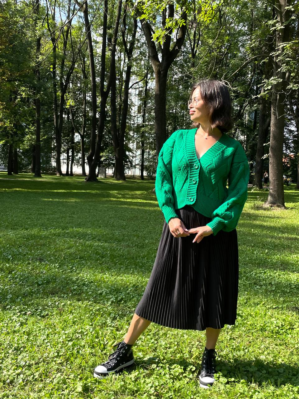 vzorovaný kardigan v moderním střihu