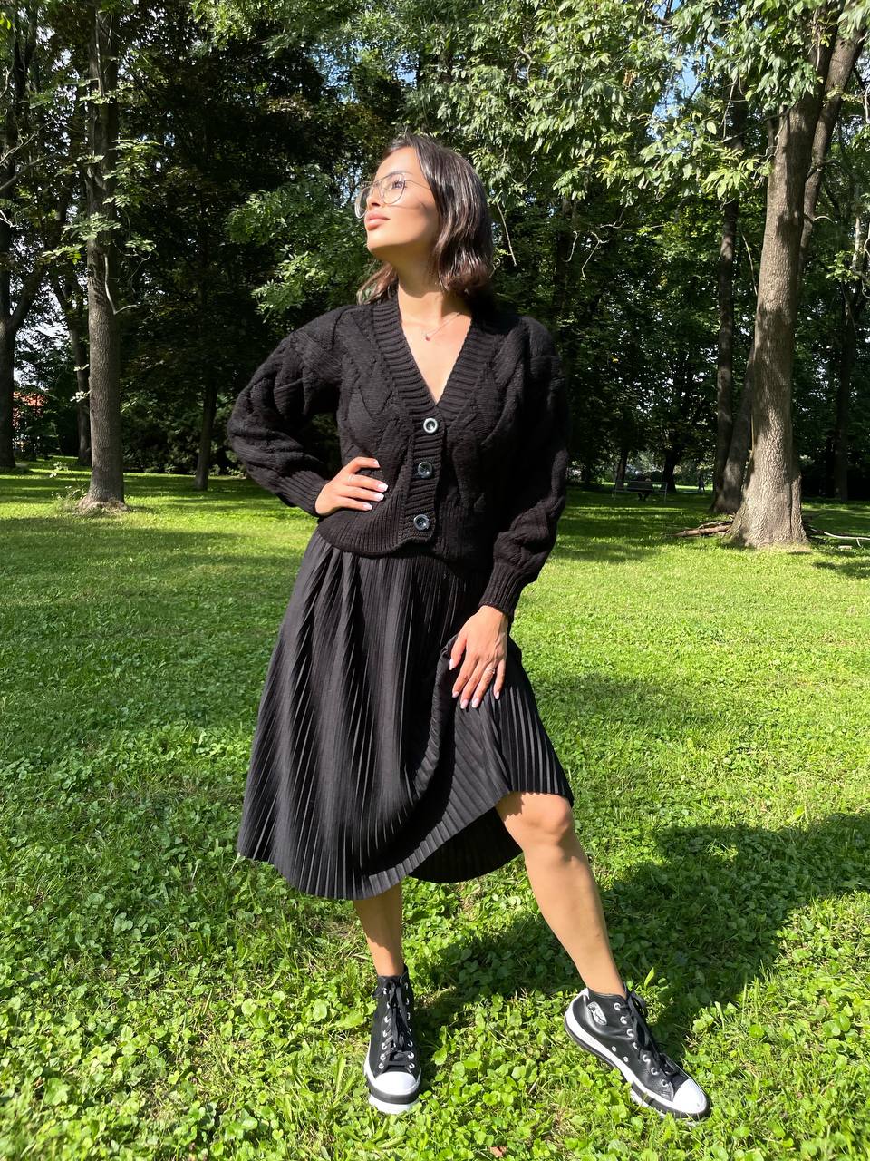 vzorovaný kardigan v moderním střihu