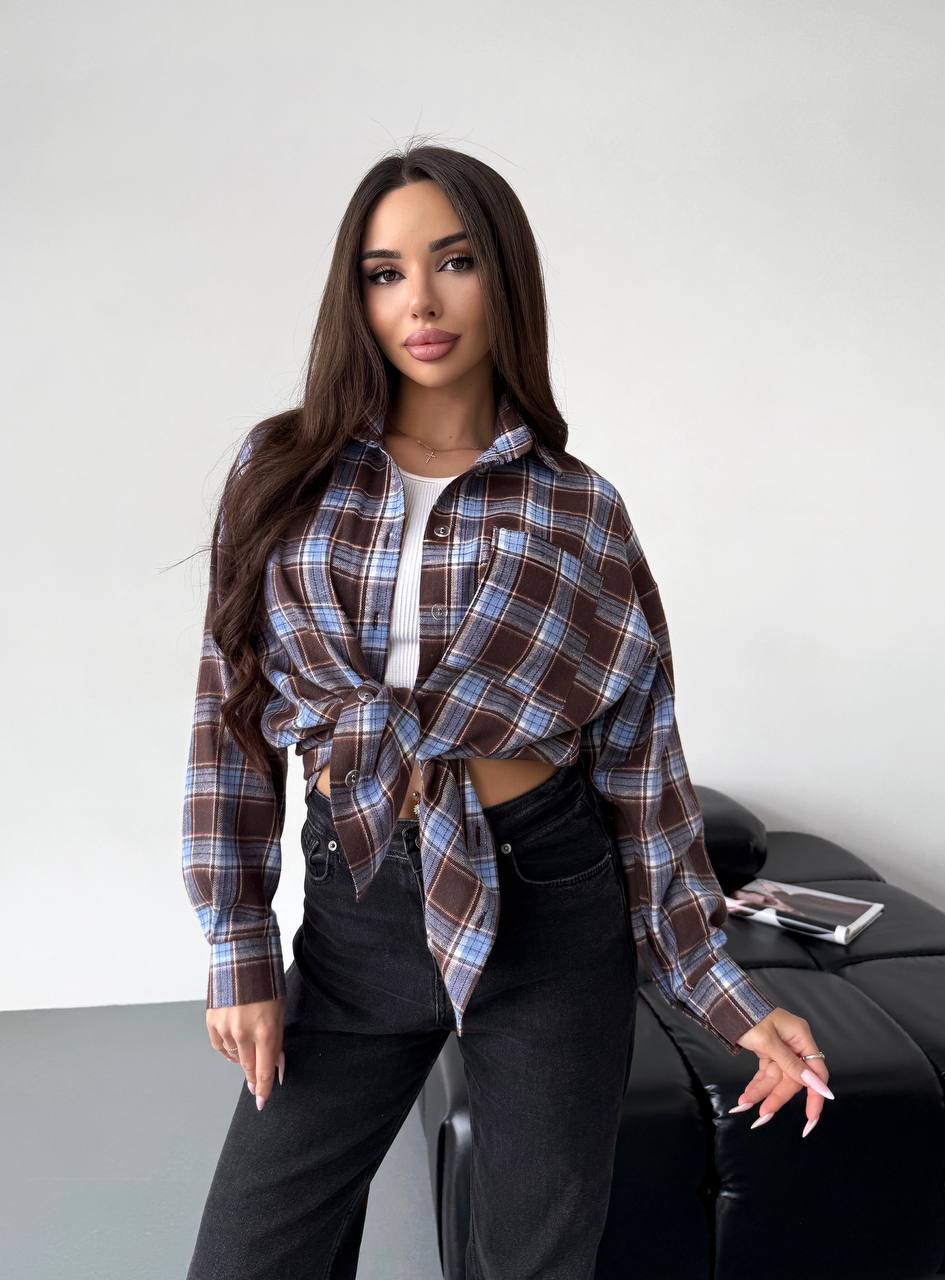 Stylová kostkovaná košile s volným střihem