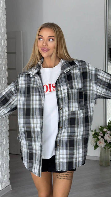Stylová dámská oversize flanelová košile Urban Comfort