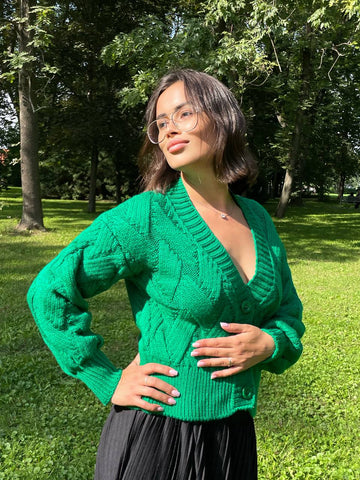 vzorovaný kardigan v moderním střihu