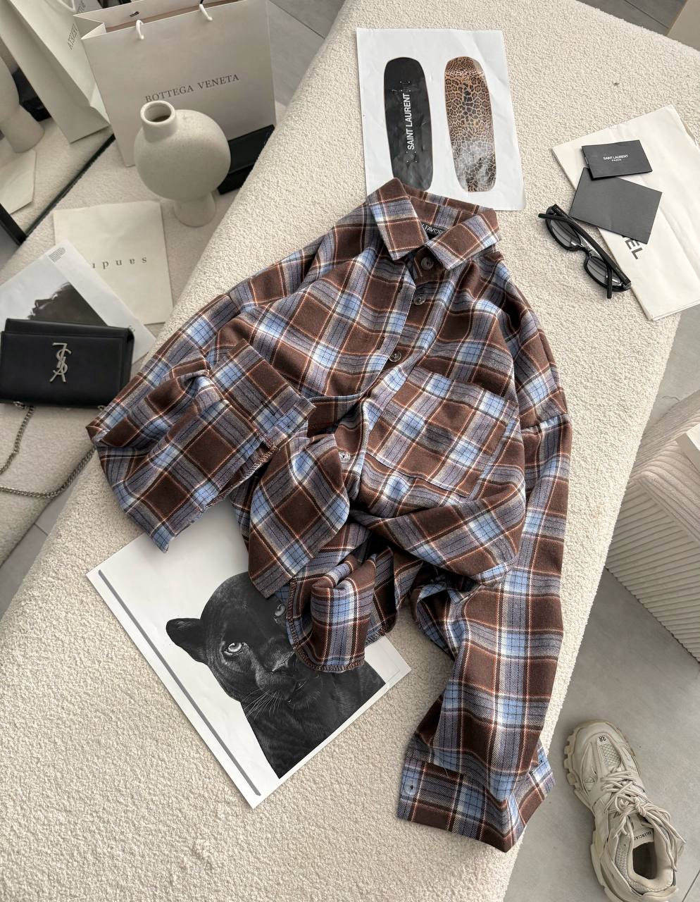 Stylová kostkovaná košile s volným střihem