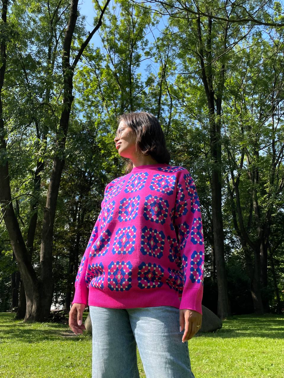 Svetr – tunika s elegantním vzorem