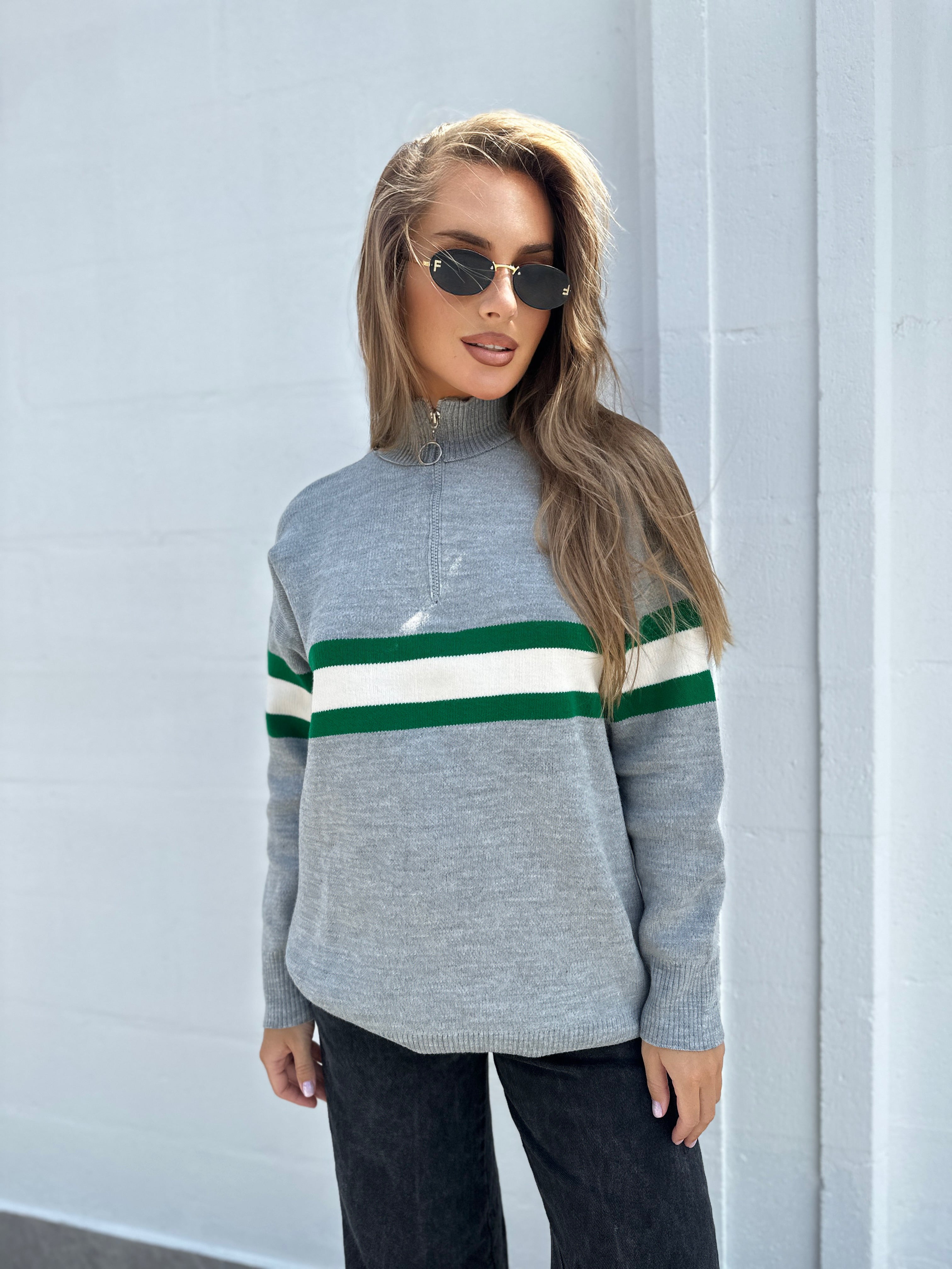 Podzimní světlá tunika z akrylu a vlny