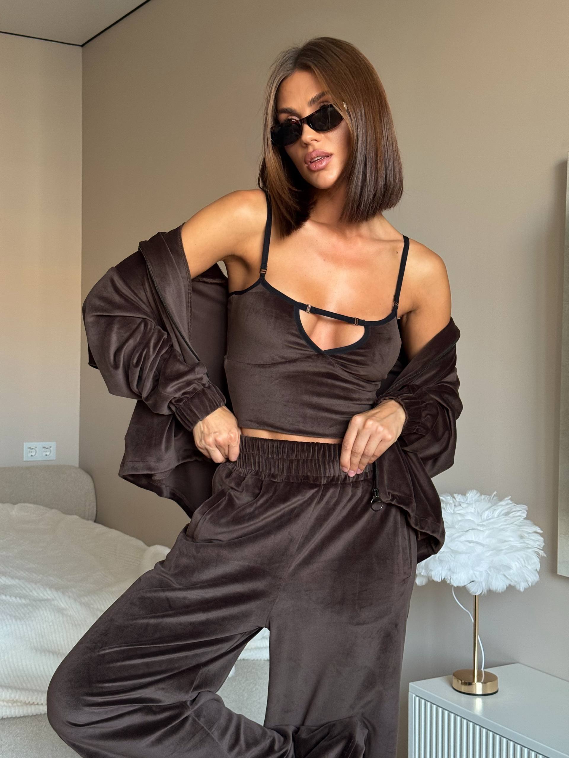 Stylový komplet trojka (mikina + top + kalhoty)