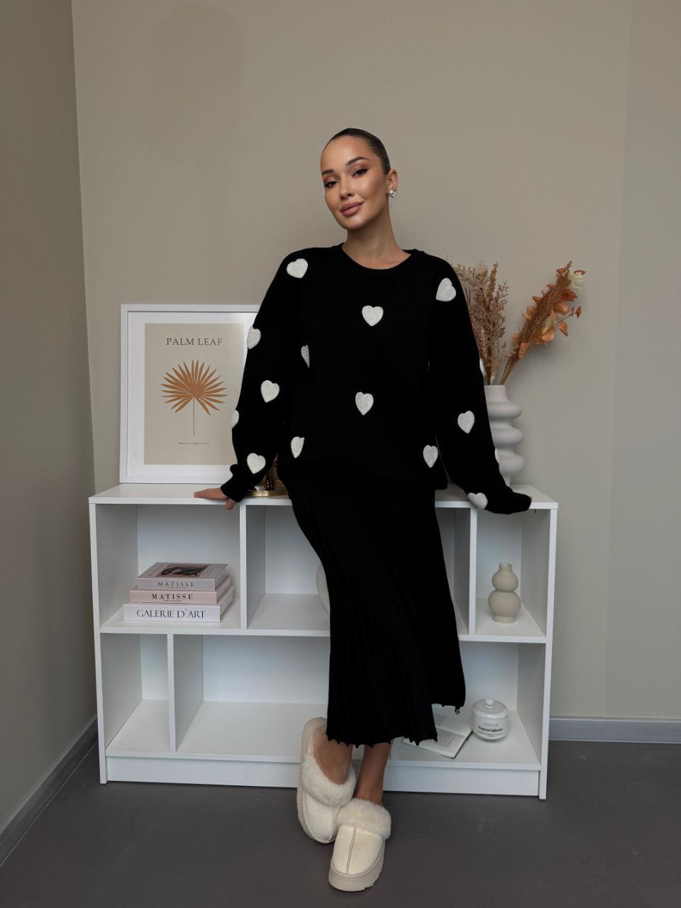 Dámský komplet – svetr a plisovaná sukně