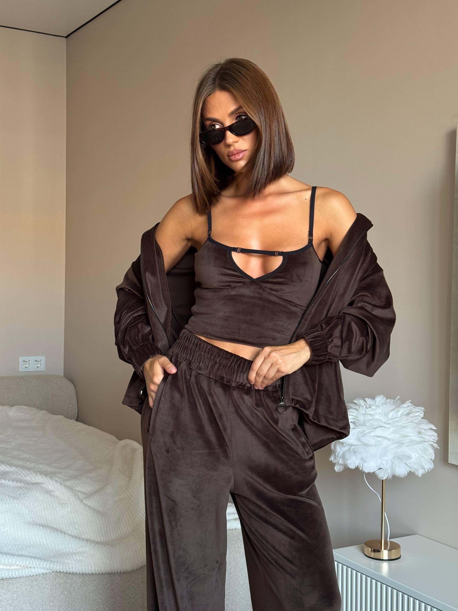 Stylový komplet trojka (mikina + top + kalhoty)