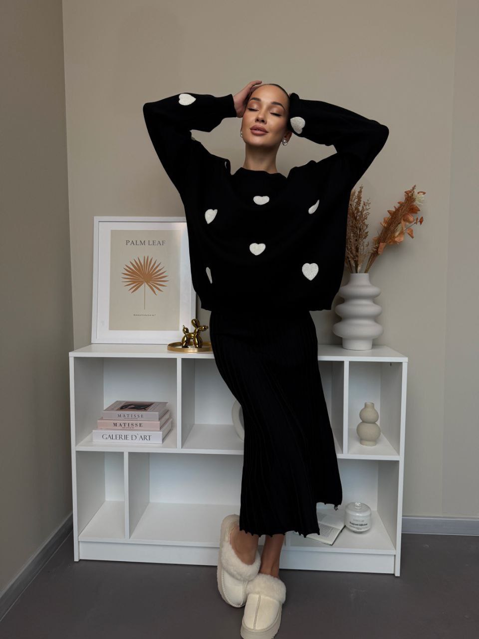 Dámský komplet – svetr a plisovaná sukně