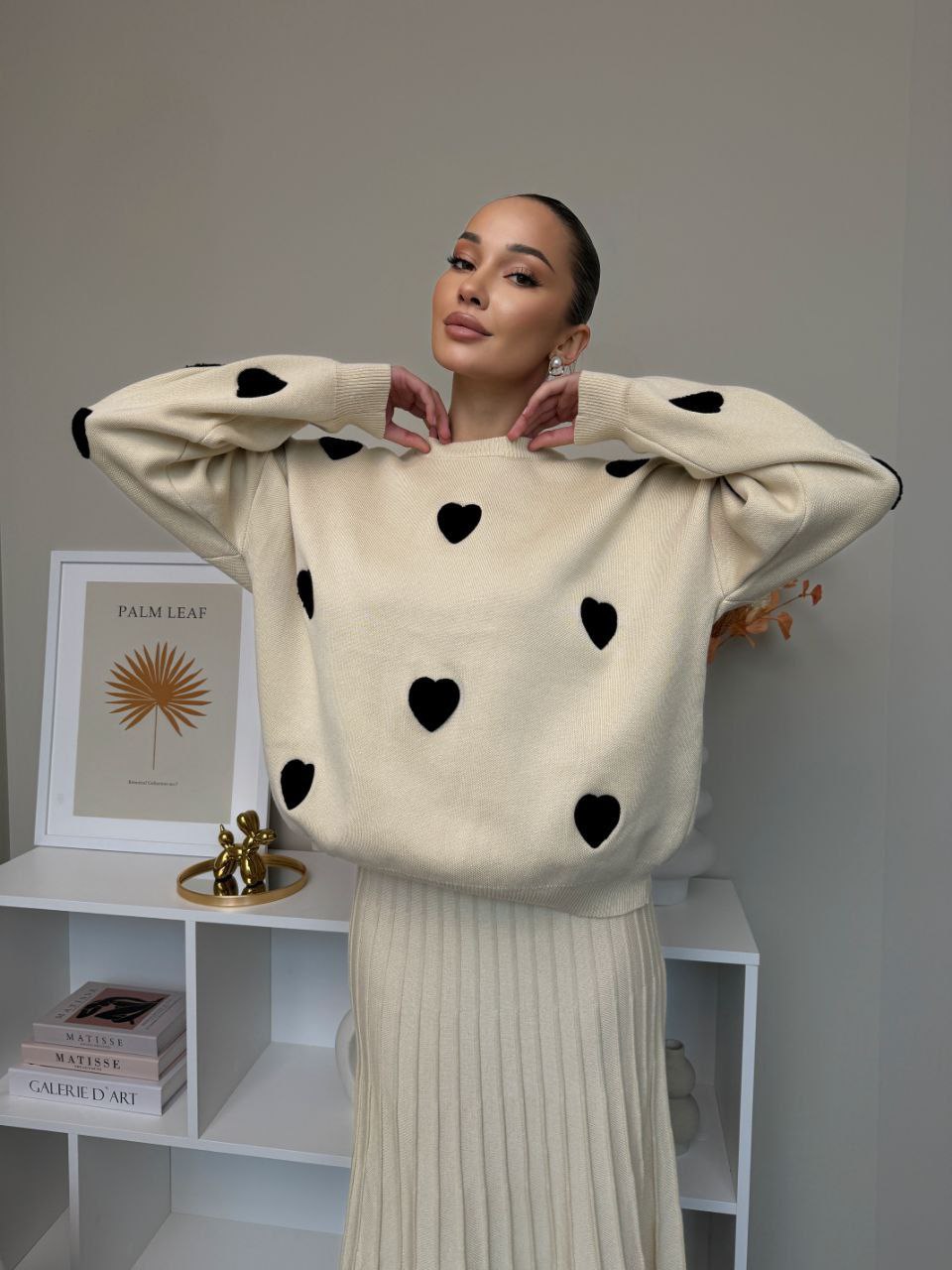 Dámský komplet – svetr a plisovaná sukně