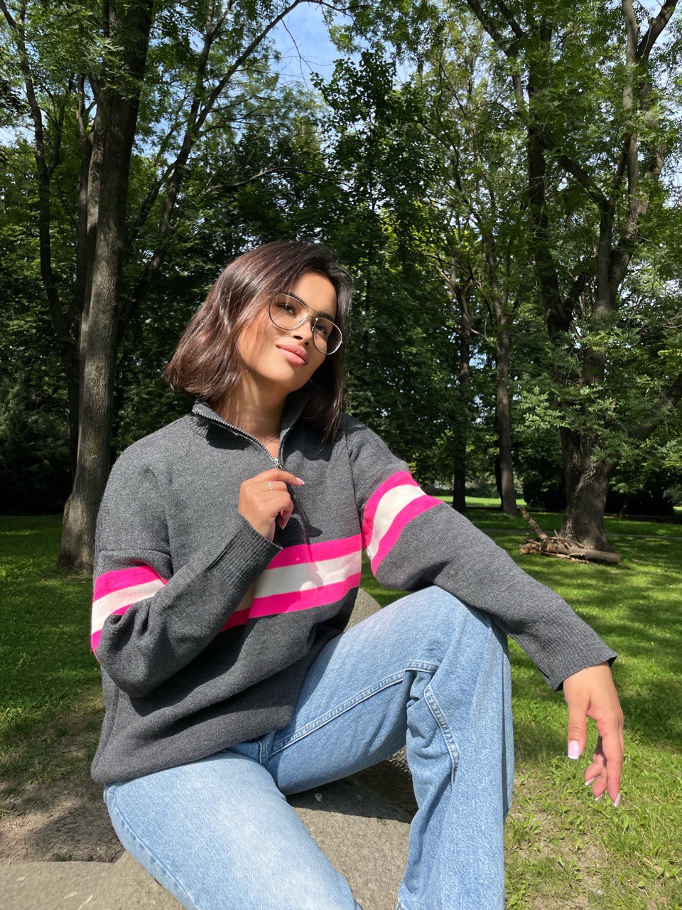 Podzimní  tunika z akrylu a vlny